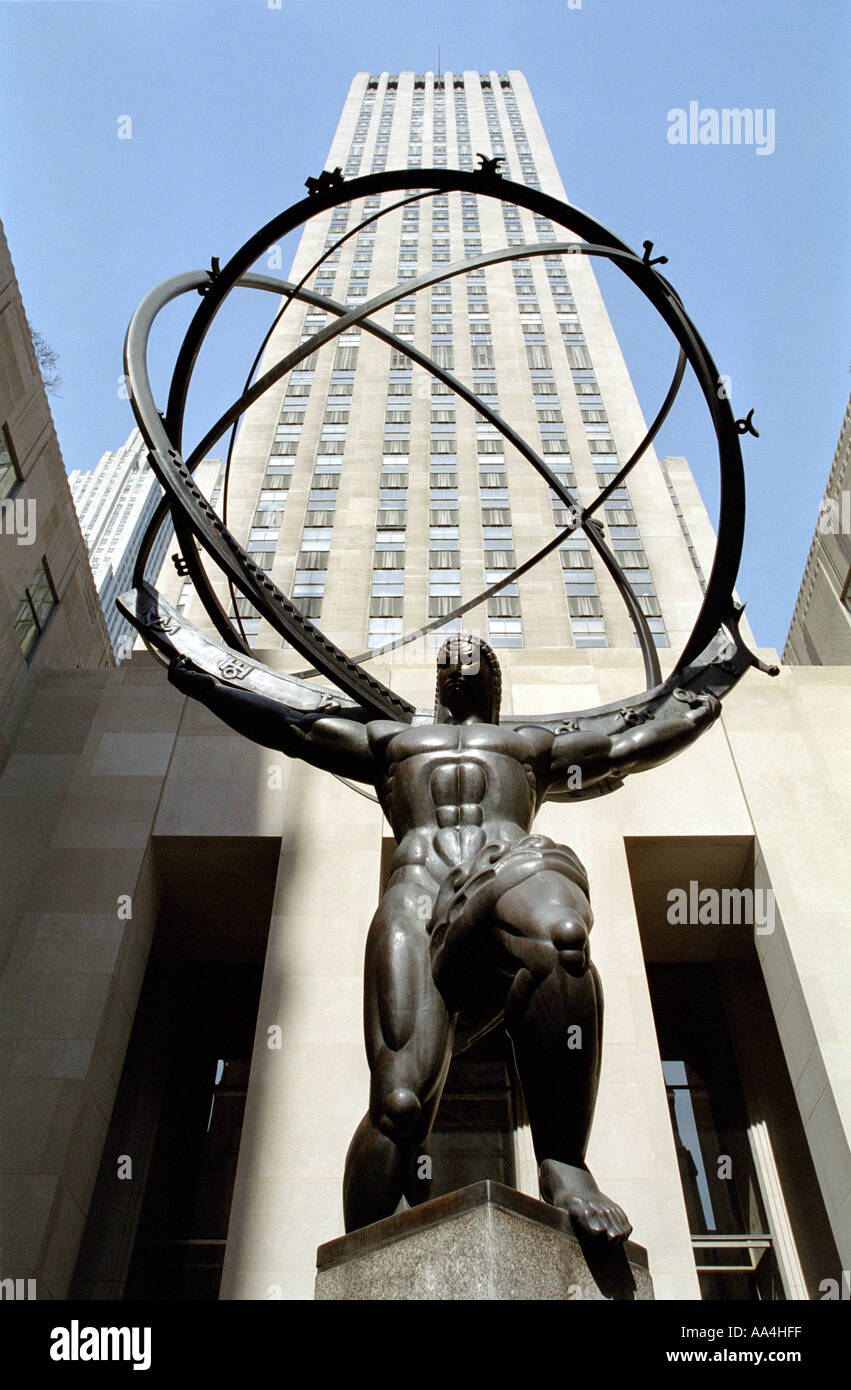 Atlas sculpture rockefeller center hi-res stock photography and images