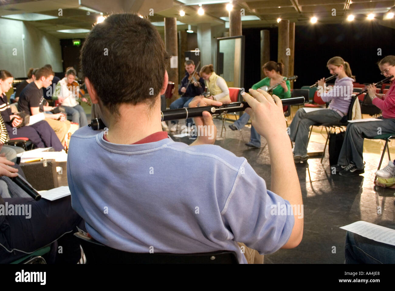 Traditional Irish Music students University of limerick Ireland Stock