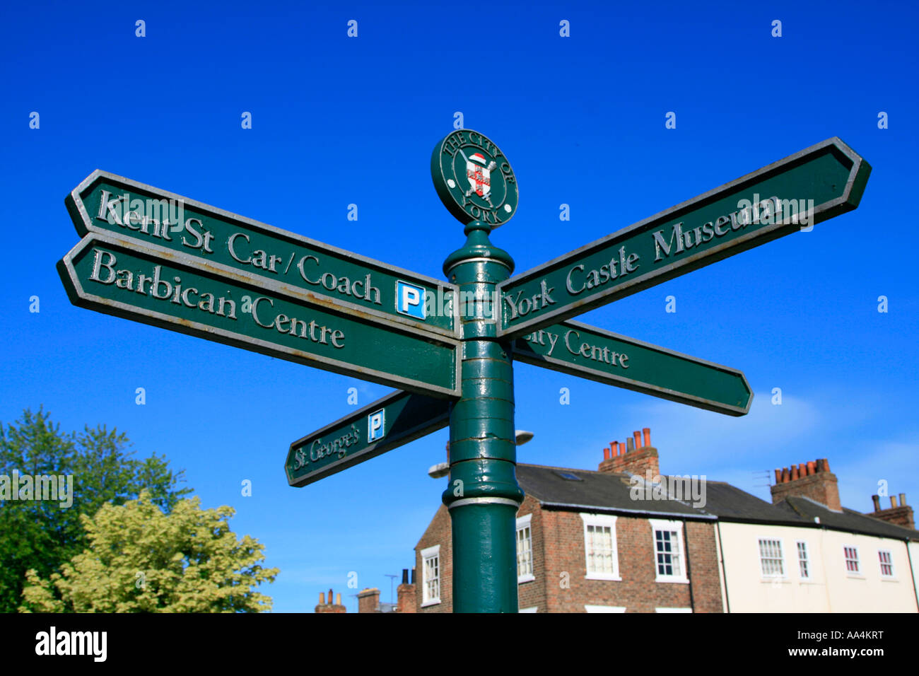 city direction signpost city of york england great britain europe uk gb ...