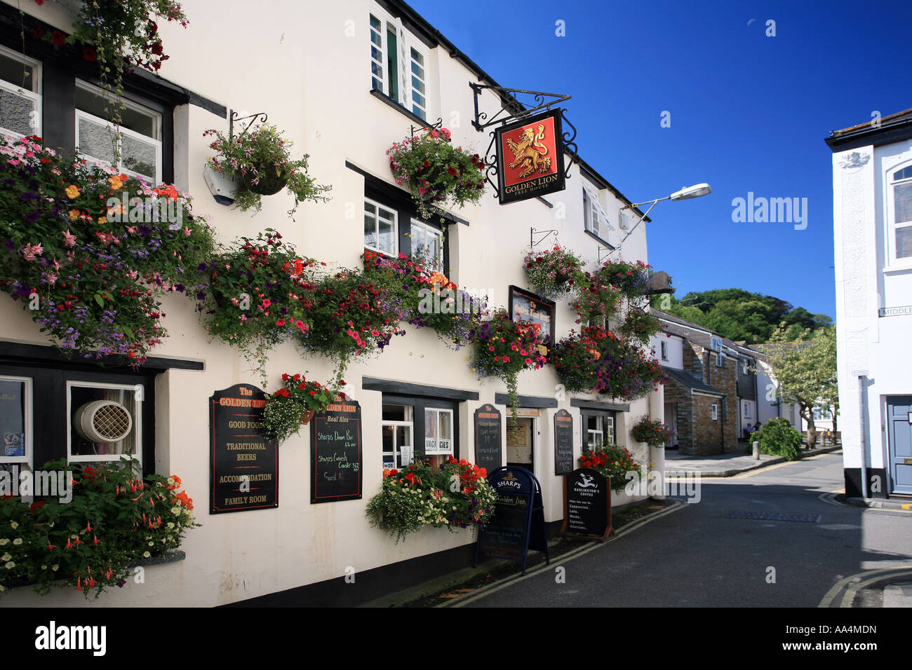 The Golden Lion pub in Padstow Cornwall England UK Stock Photo Alamy