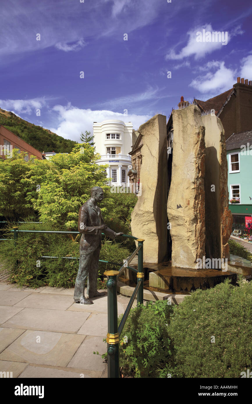 Edward Elgar statue and Enigma Fountain Great Malvern Worcestershire