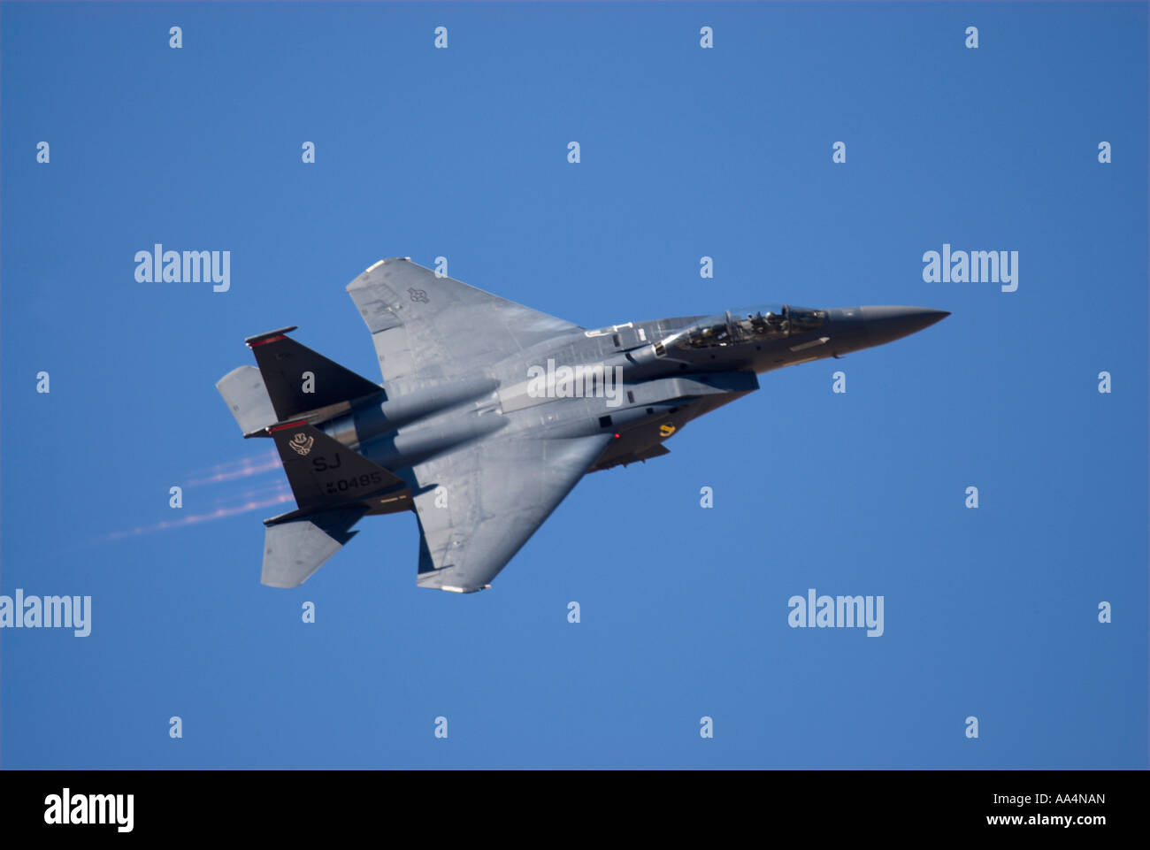 An F-15 Eagle in a bank turn. Stock Photo