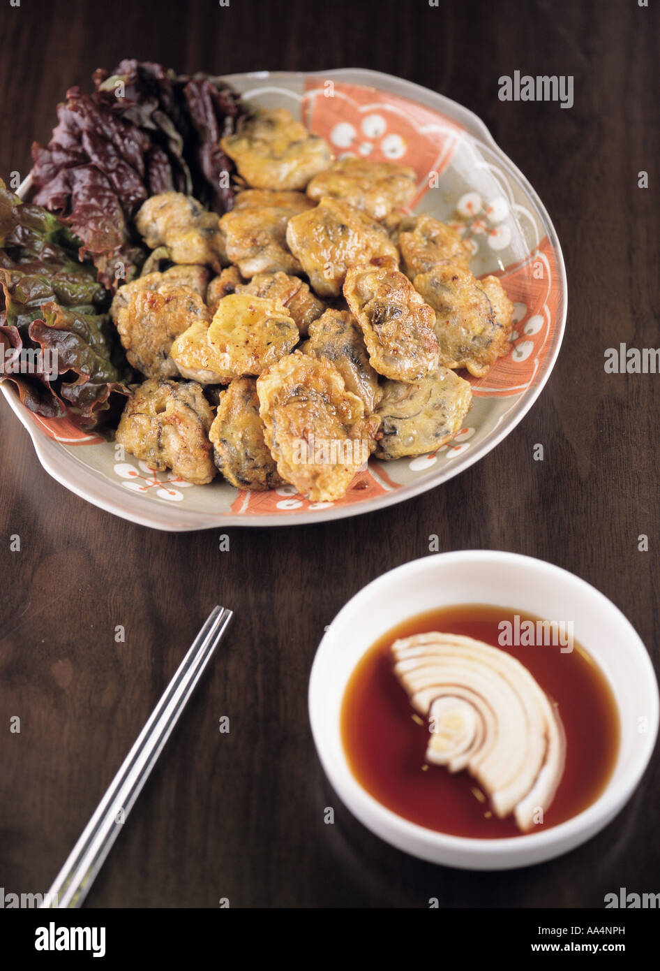 pan fried cake with oyster Stock Photo Alamy