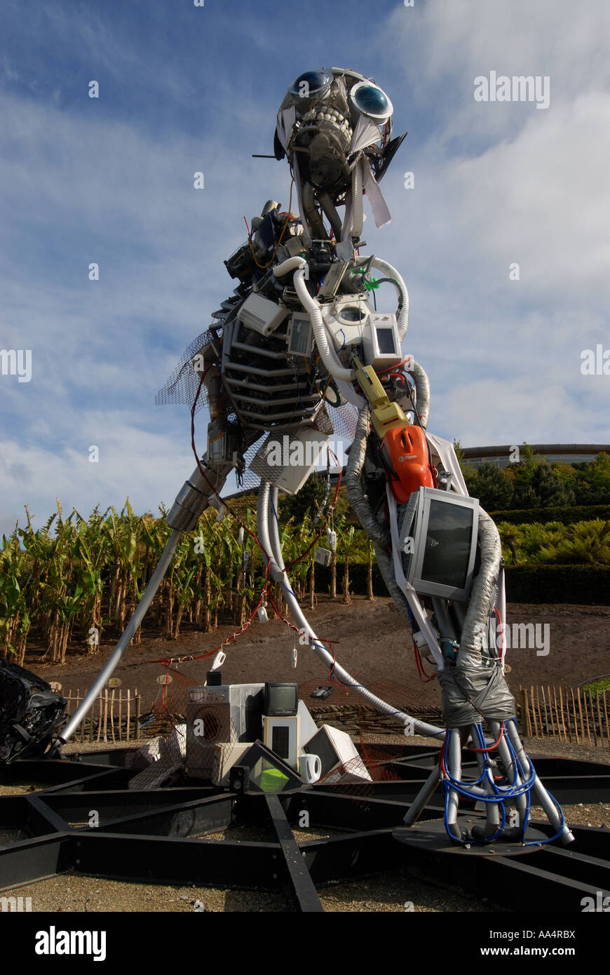 Cornwall England Eden Project The WEE man sculpture made out of waste