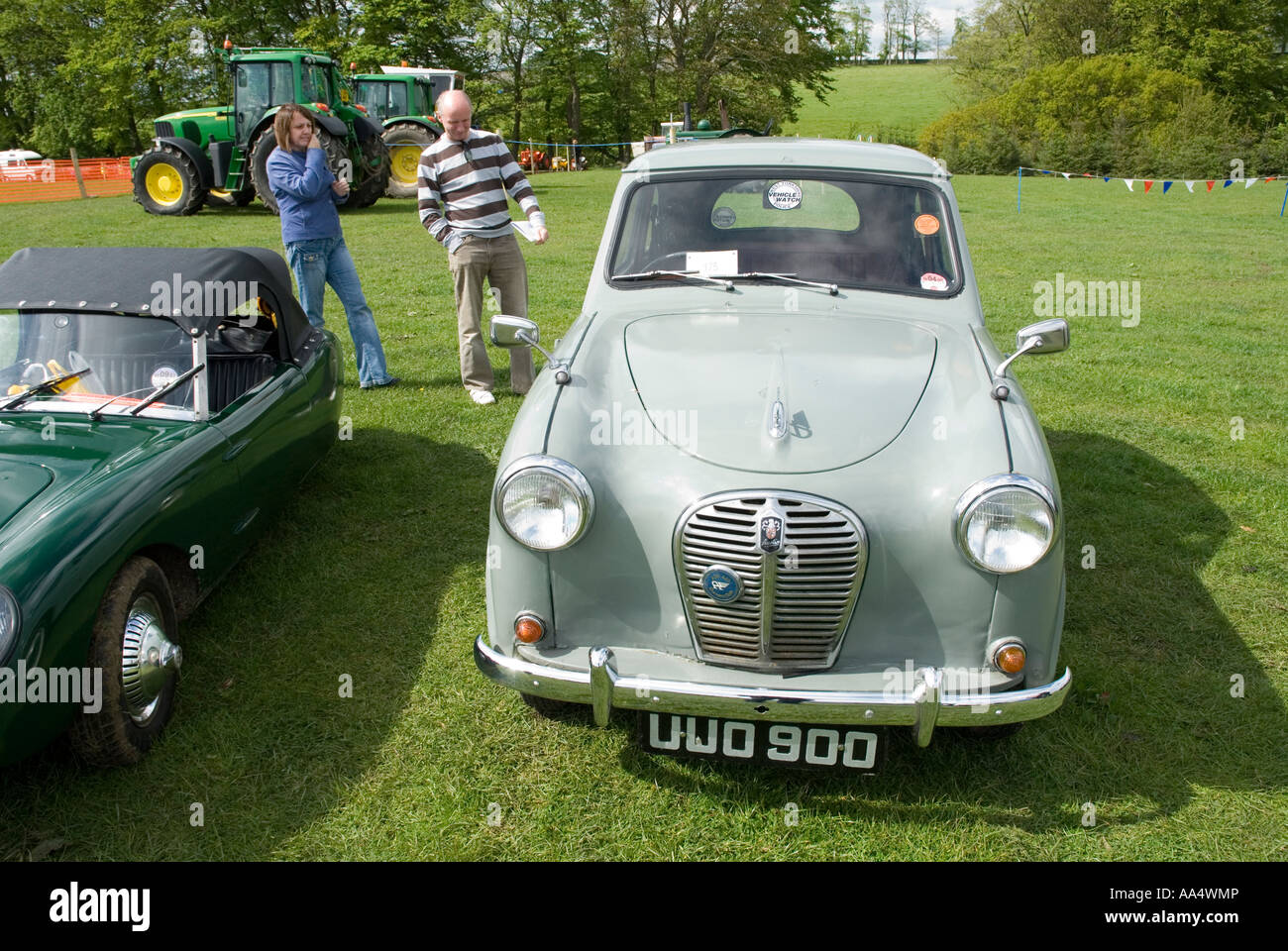 Austin car at a gathering of vintage vehicles Stock Photo