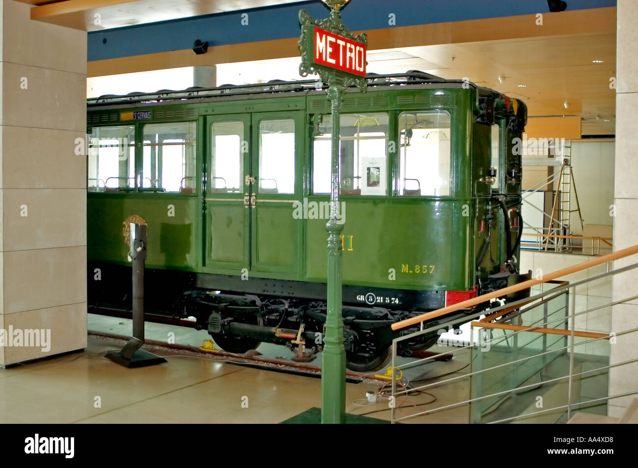 Paris France, Metro Sign Old Antique Subway Underground Train on