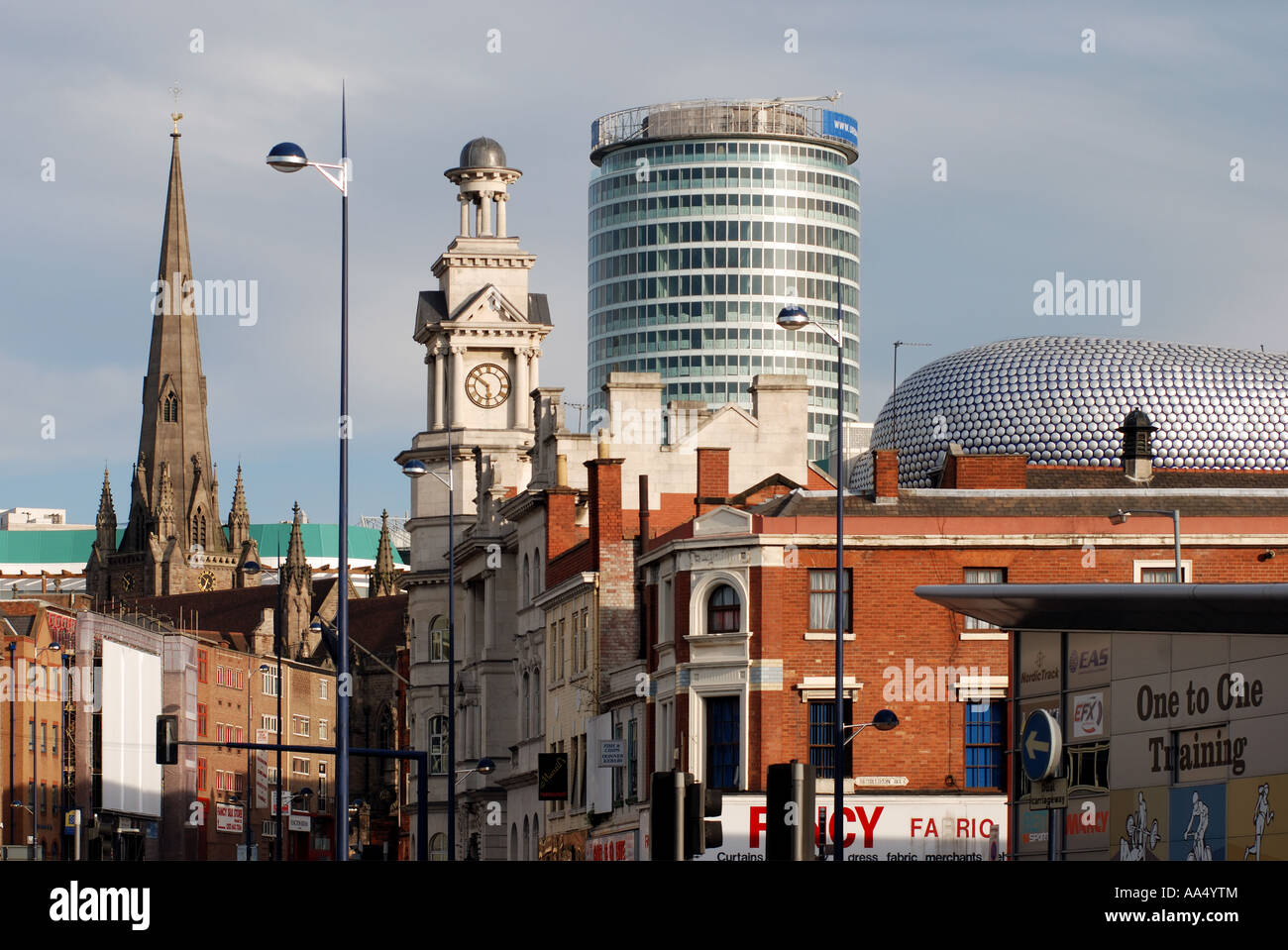 Birmingham city centre seen from Digbeth, West Midlands, England, UK Stock Photo