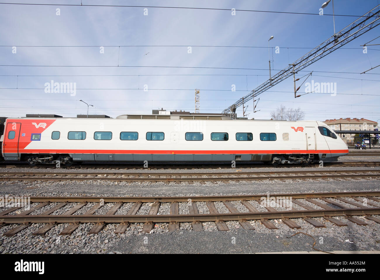 Pendolino train at Oulu station, Finland Stock Photo Alamy