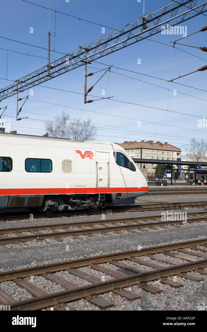 Pendolino train at Oulu station, Finland Stock Photo Alamy