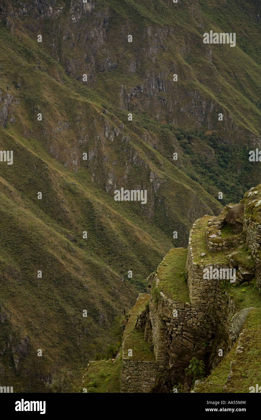 The steep valley behind Macchu Pichu,  Peru Stock Photo
