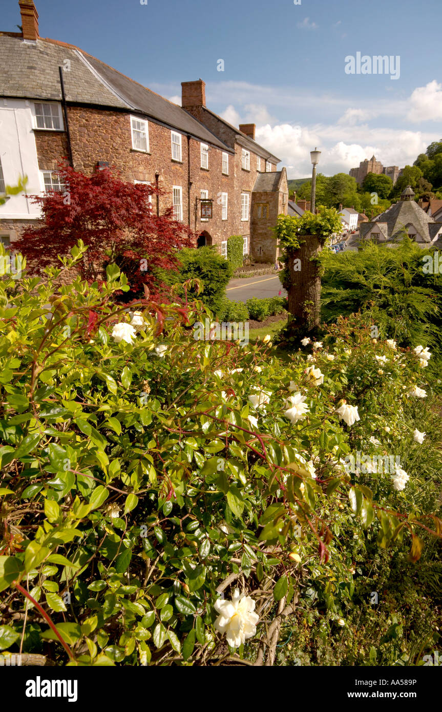Dunster town centre Exmoor Somerset UK Stock Photo Alamy