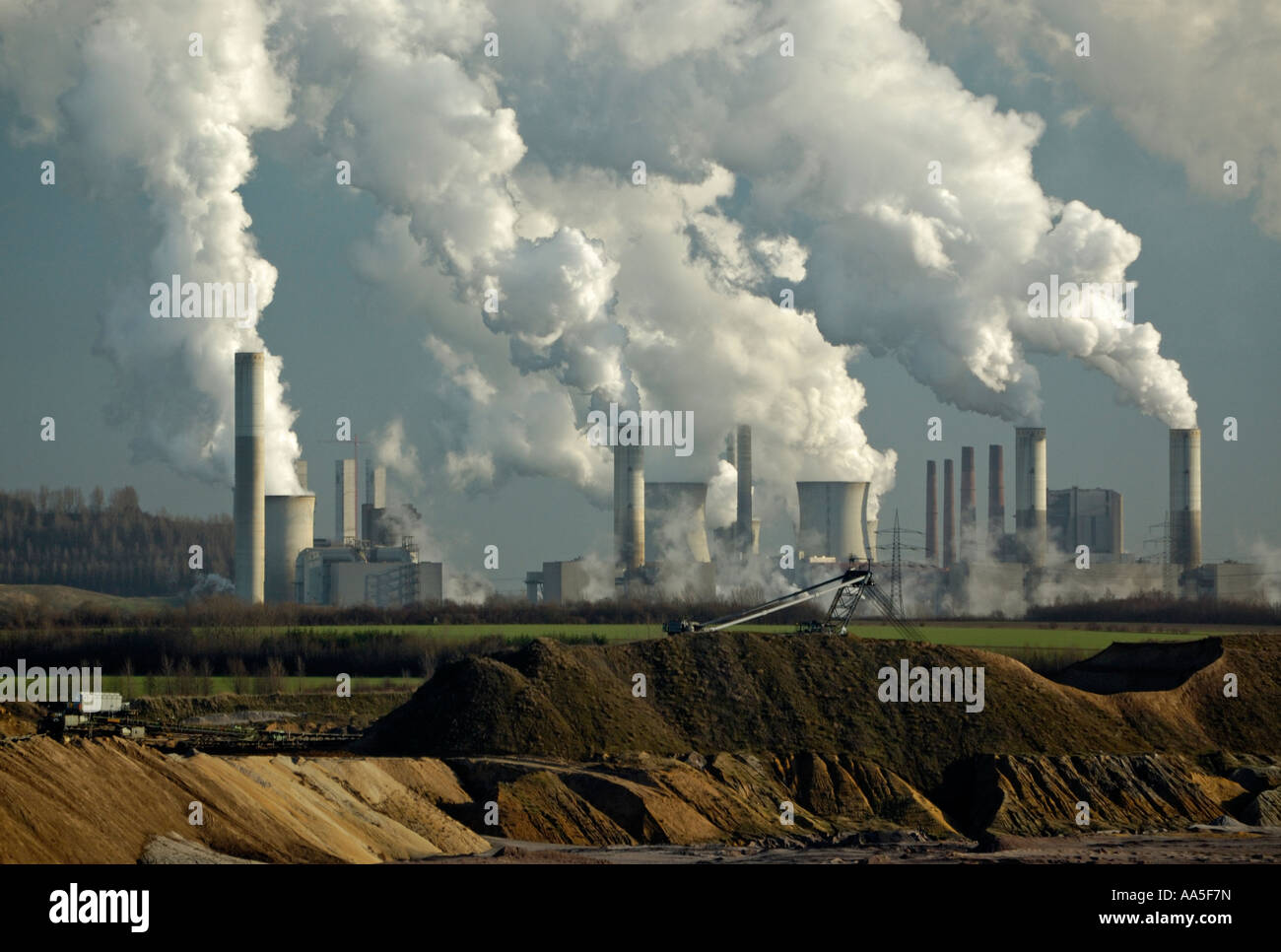 Garzweiler Open Cast Coal Mine And Frimmersdorf Power Station Near Cologne Germany Stock Photo Alamy
