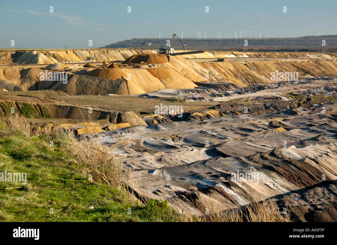 Garzweiler open cast coal mine and power stations, near Cologne, Germany. Recultivation side. Stock Photo
