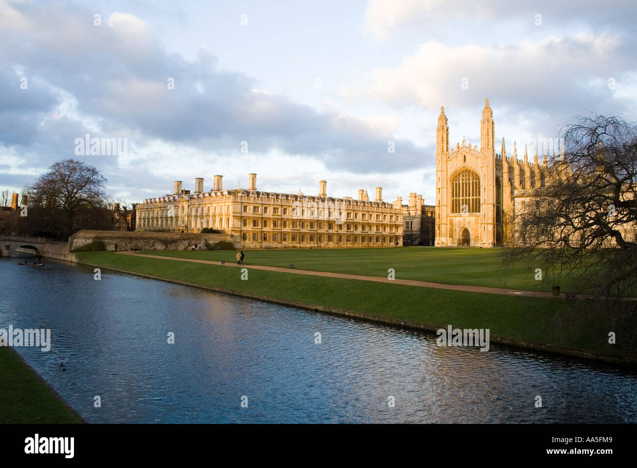 Cambridge University Backs with river Stock Photo - Alamy