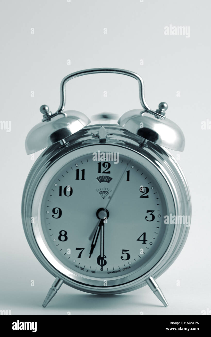Analogue Alarm Clock Ringing its Bells Stock Photo Alamy