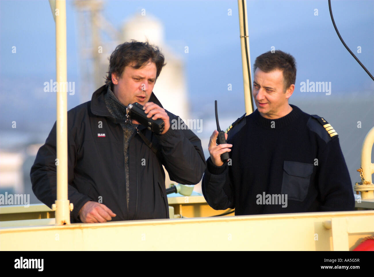 Captain and pilot Stock Photo Alamy