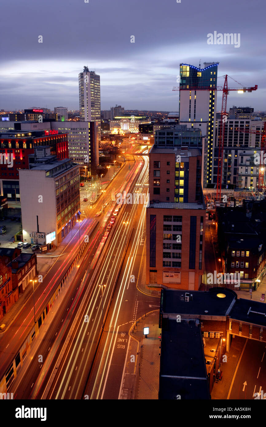 Queensway dual carriageway the Mailbox Orion Building and City Centre