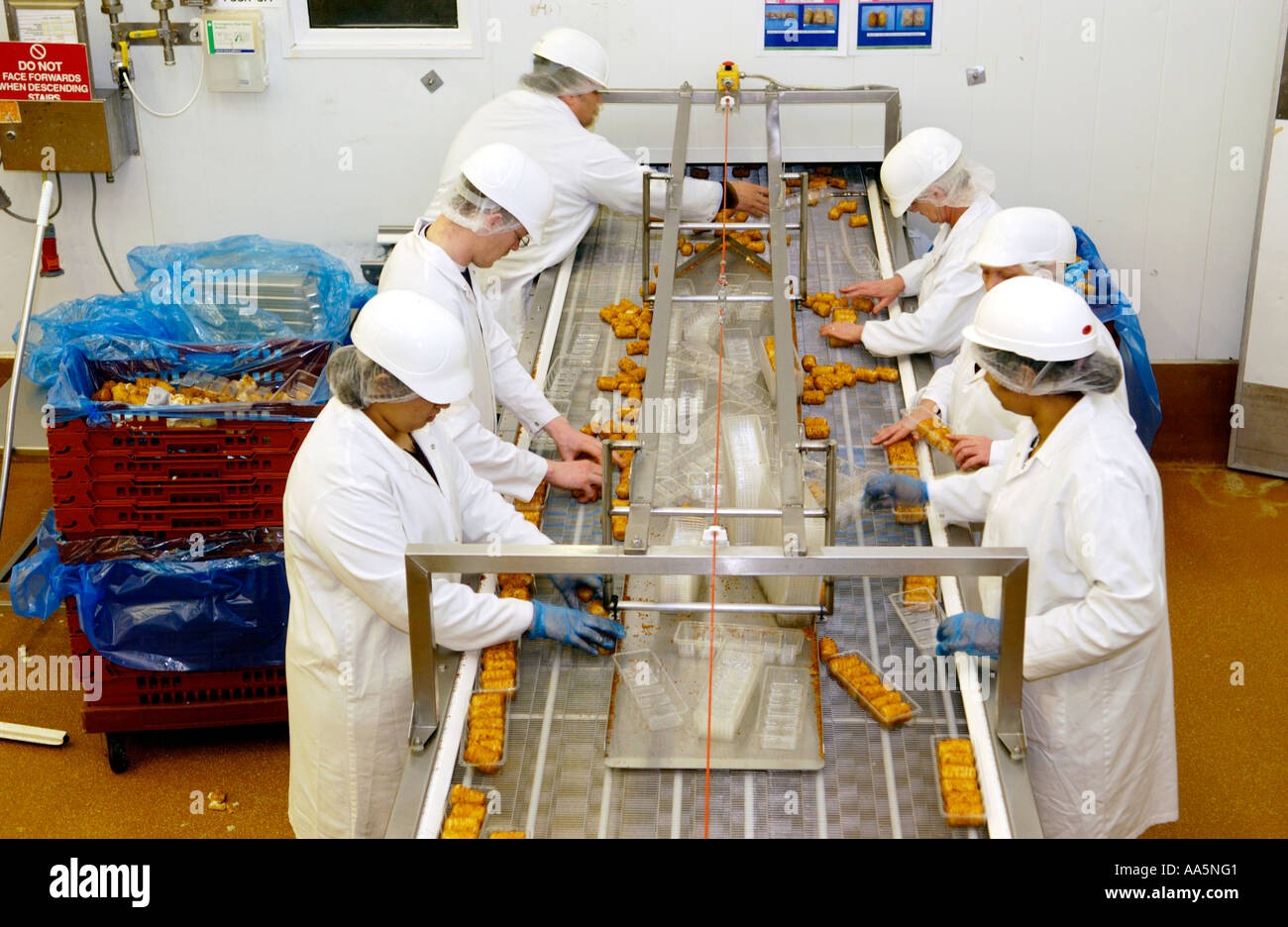 Potato Croquette production line at company making chilled ready meals in Newport South Wales UK GB Stock Photo