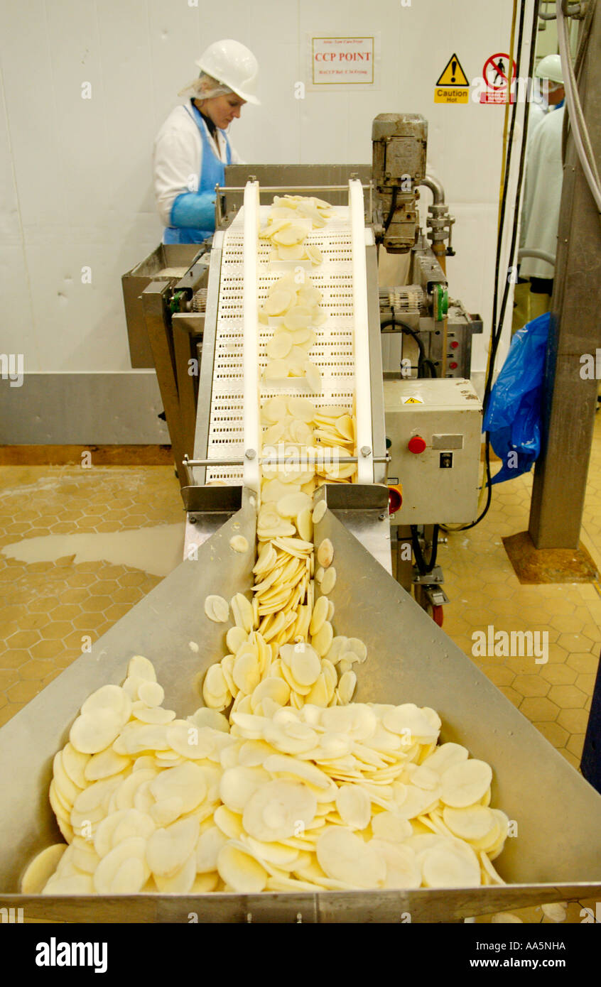 Potato Aloo Pakora production line at company making chilled ready ...