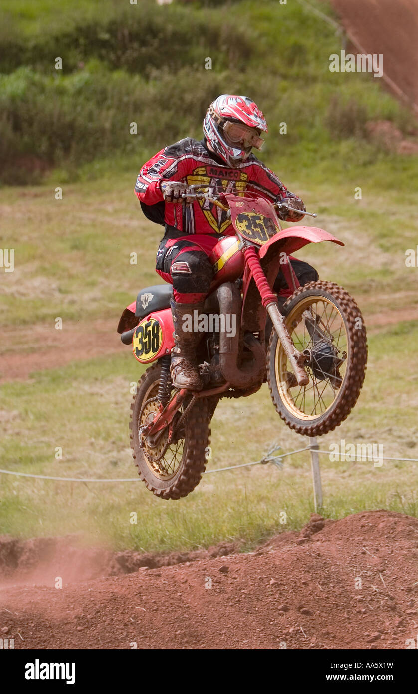 a motorcycle rider in a competition in the Uk called Motocross or ...