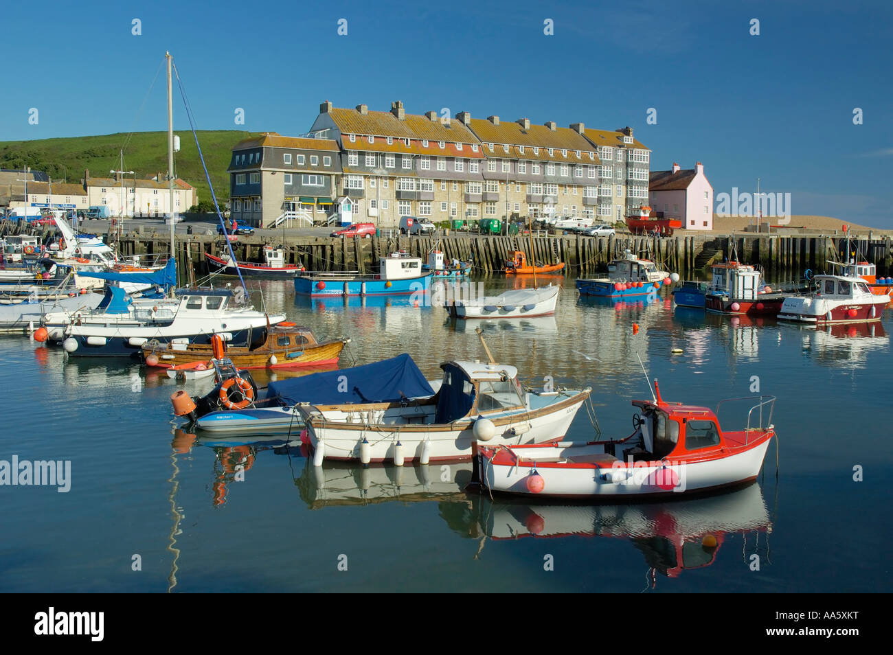 Fishing Boats in West Bay Harbour Dorset Stock Photo - Alamy