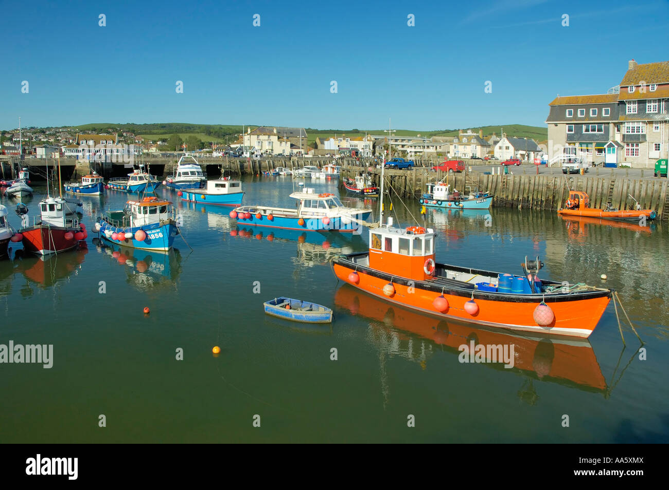 Fishing Boats in West Bay Harbour Dorset Stock Photo - Alamy