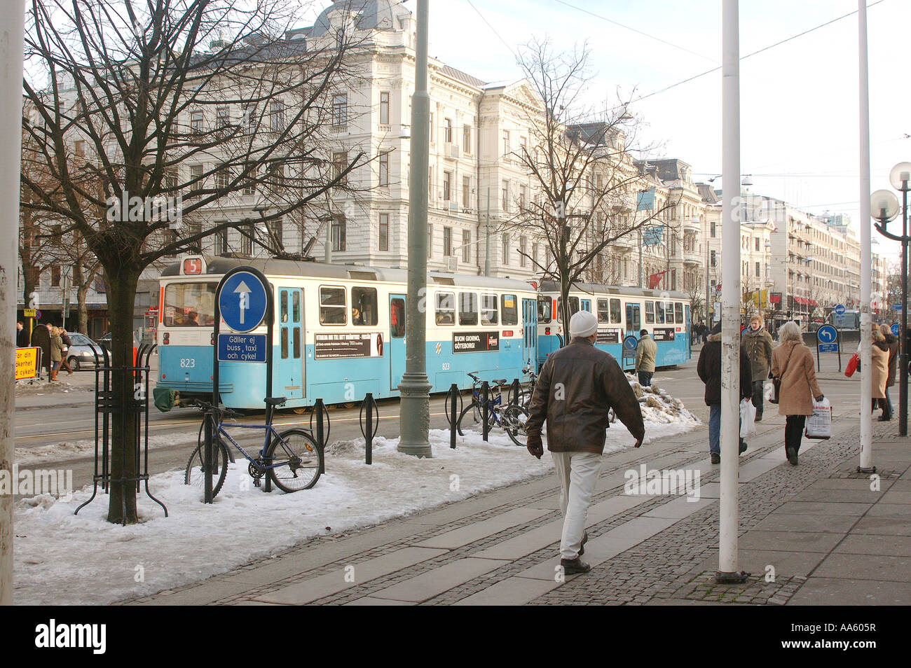 ANG104058 Transport tram on the main street in Gothenborg Sweden Stock Photo