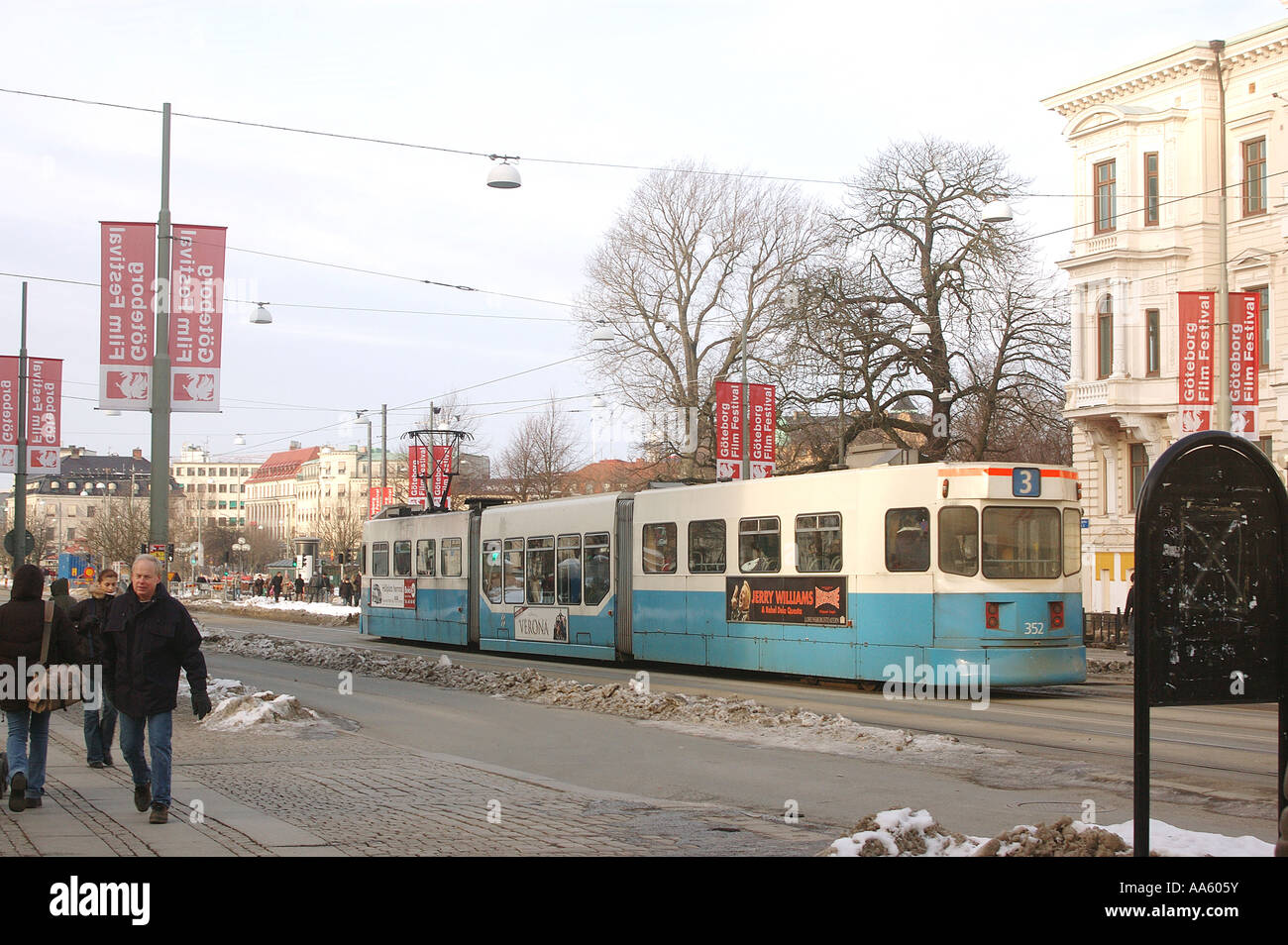 ANG104059 Transport tram on the main street in Gothenborg Sweden Stock Photo