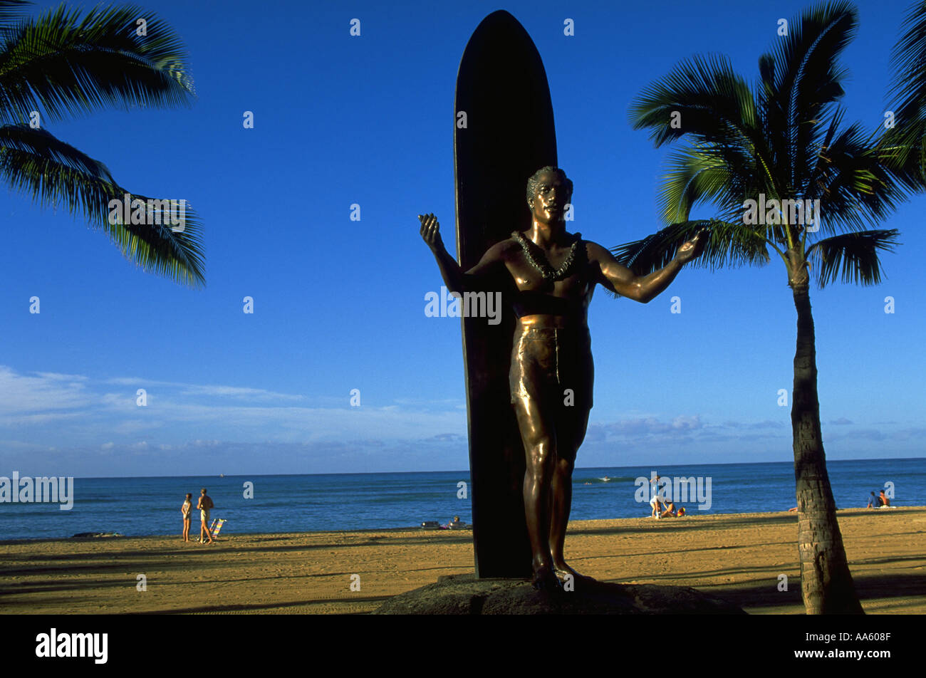 Duke Kahanamoku Statue Waikiki Oahu Hawaii USA Stock Photo Alamy