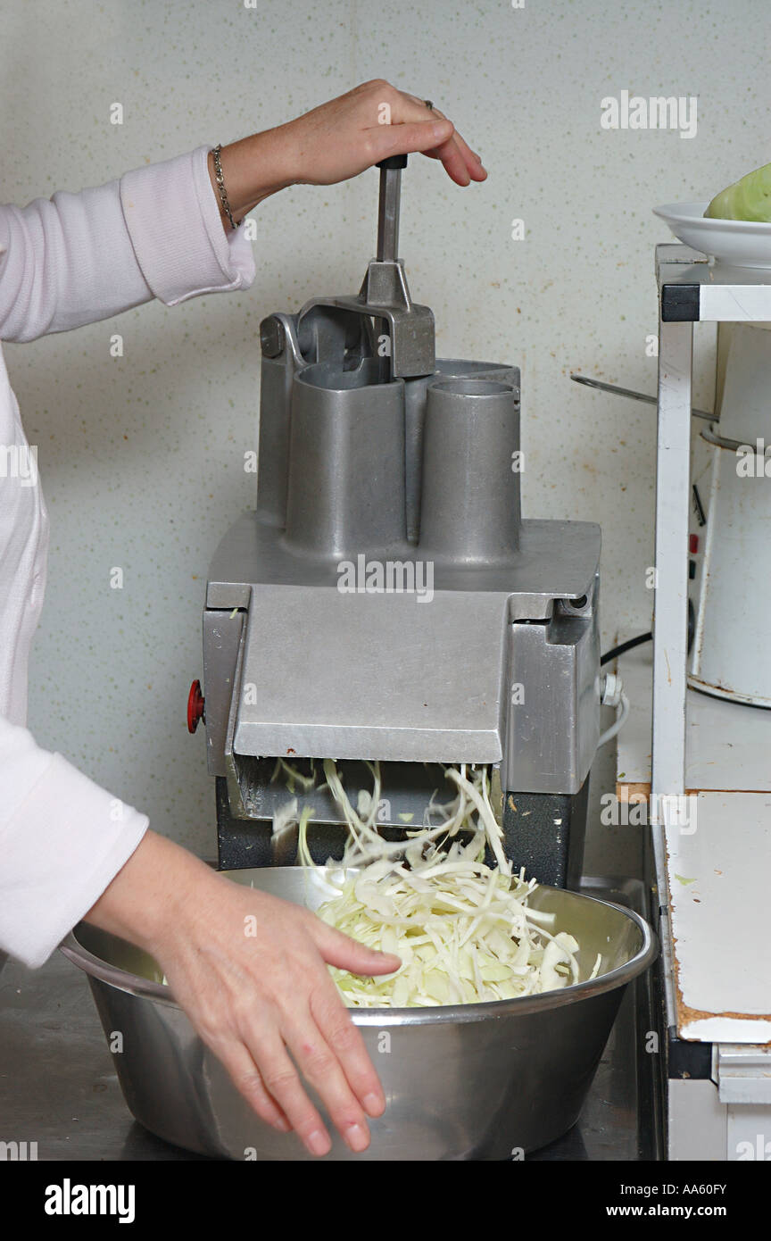 ANG103860 Slicing machine for vegetables Stock Photo