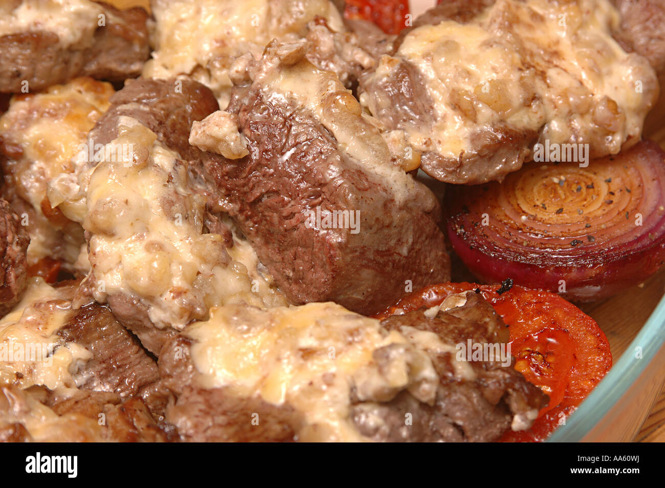 ANG103917 Non vegetarian food Oxile surprise Fillet of beef grilled with sour cream and walnuts Stock Photo