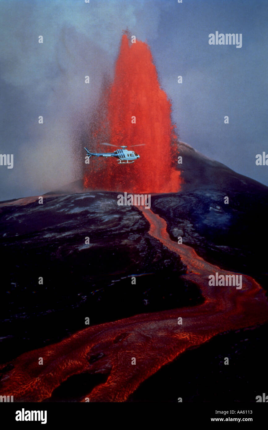 Helicopter Kilauea Volcano Hawaii Volcanoes National Park Island of