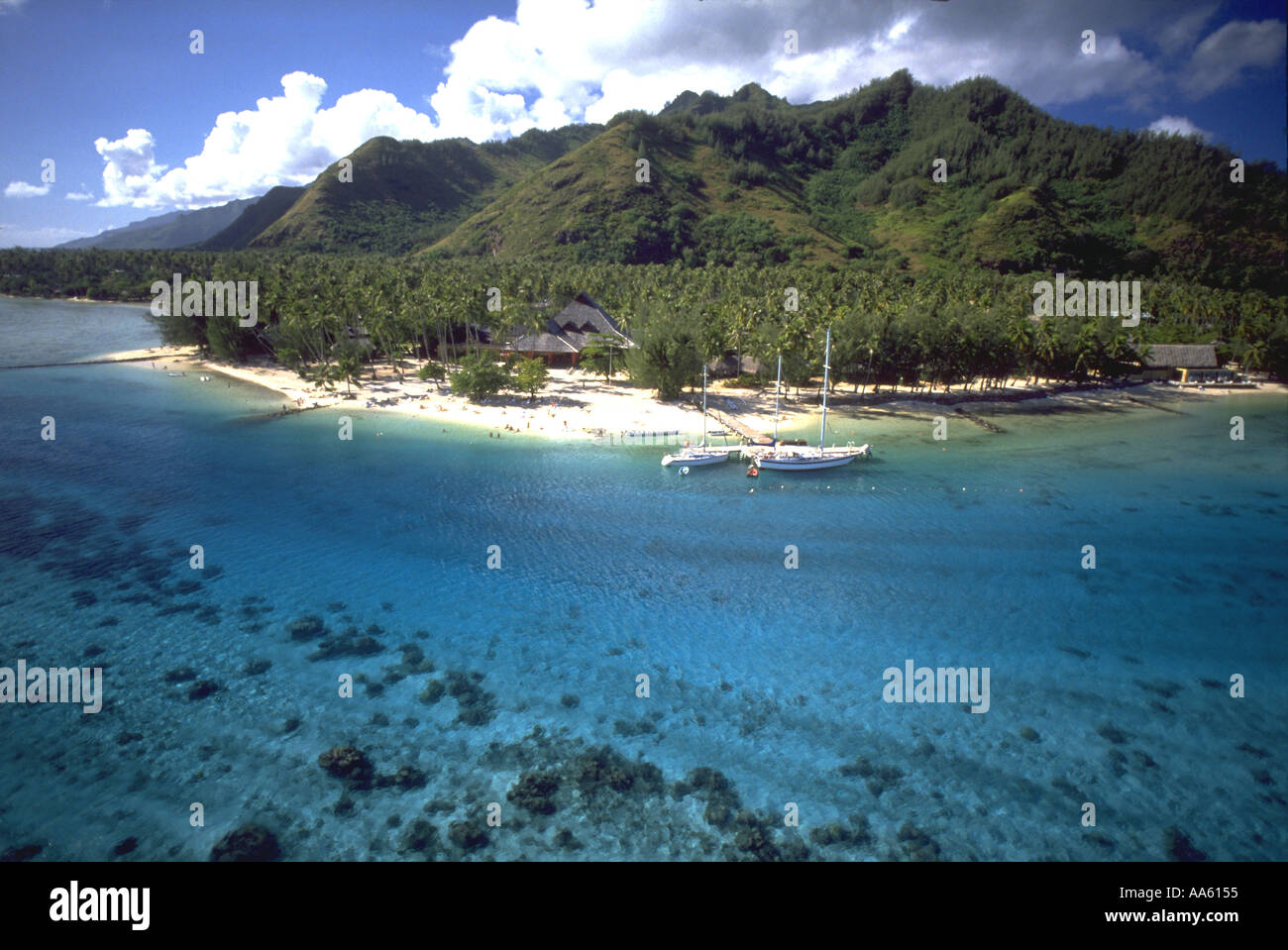 Club Med Moorea French Polynesia Stock Photo. 