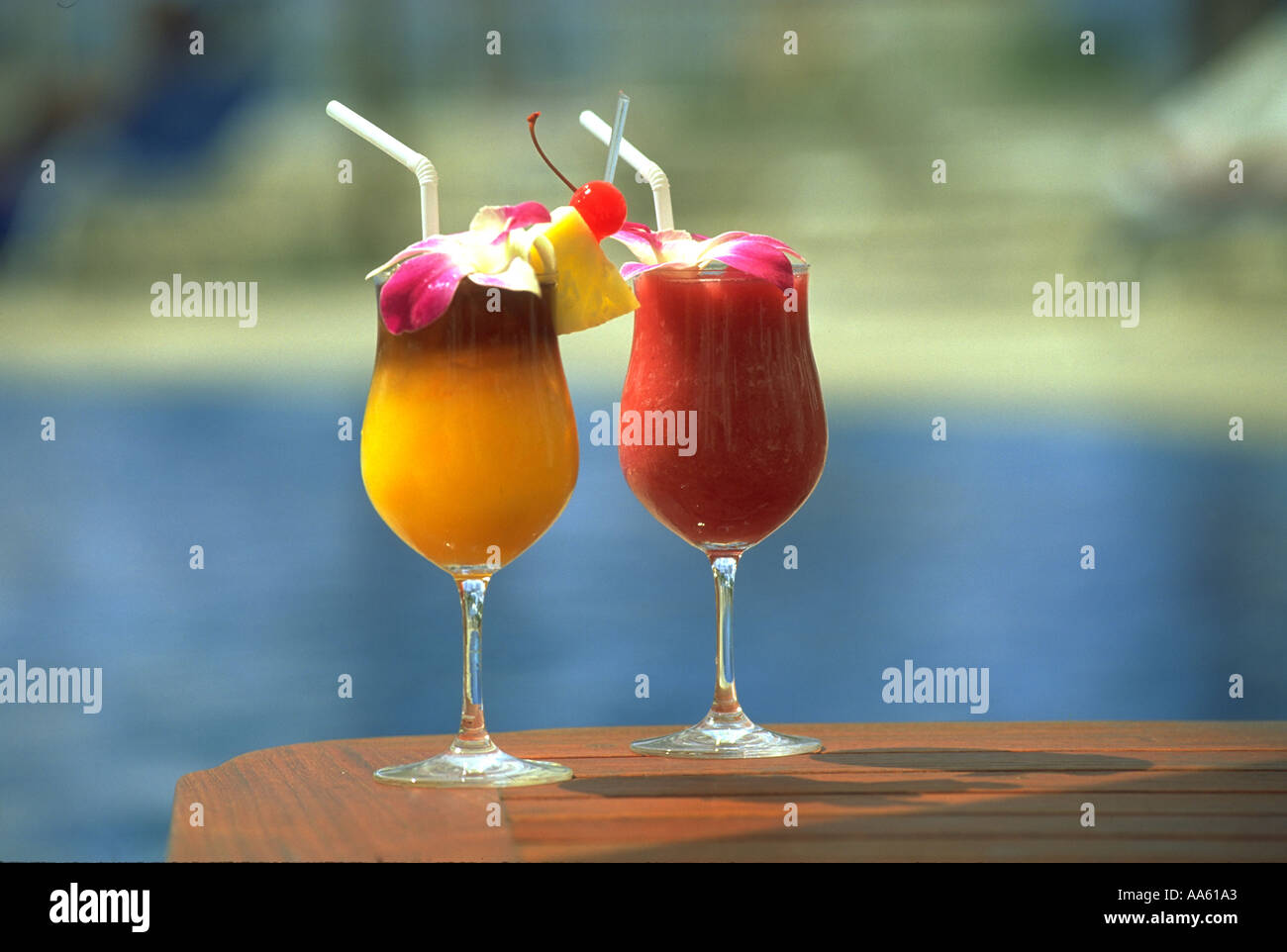 Tropical Drinks Hawaii Stock Photo - Alamy