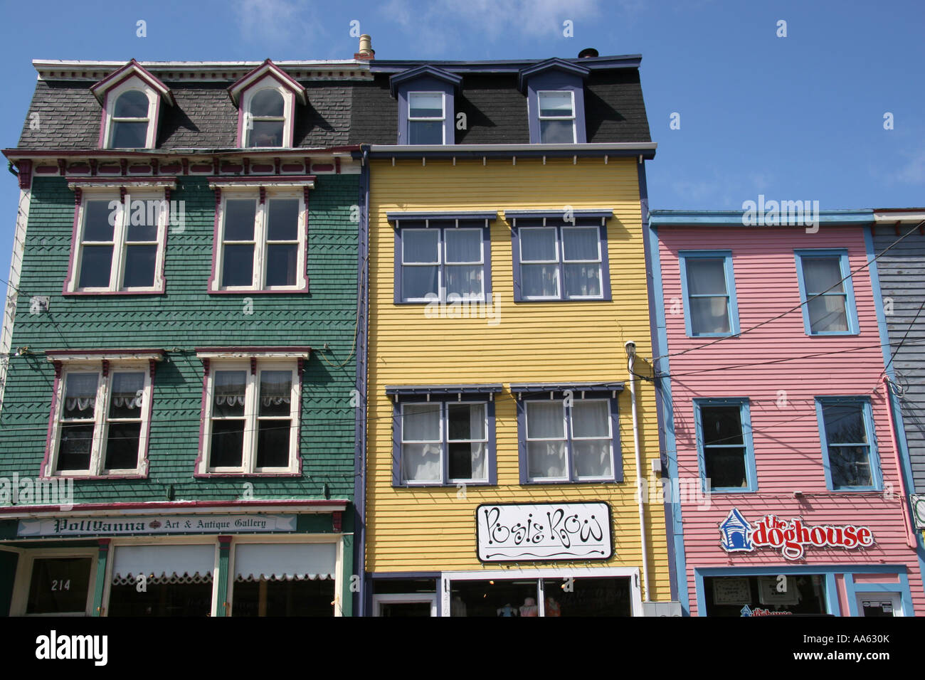 Old store fronts in downtown St John s Newfoundland Stock Photo Alamy