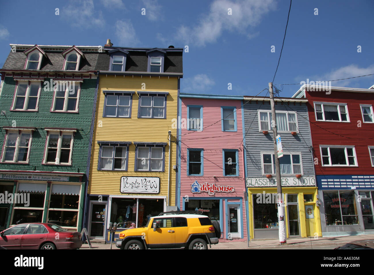Stores in downtown St John s Newfoundland Stock Photo Alamy