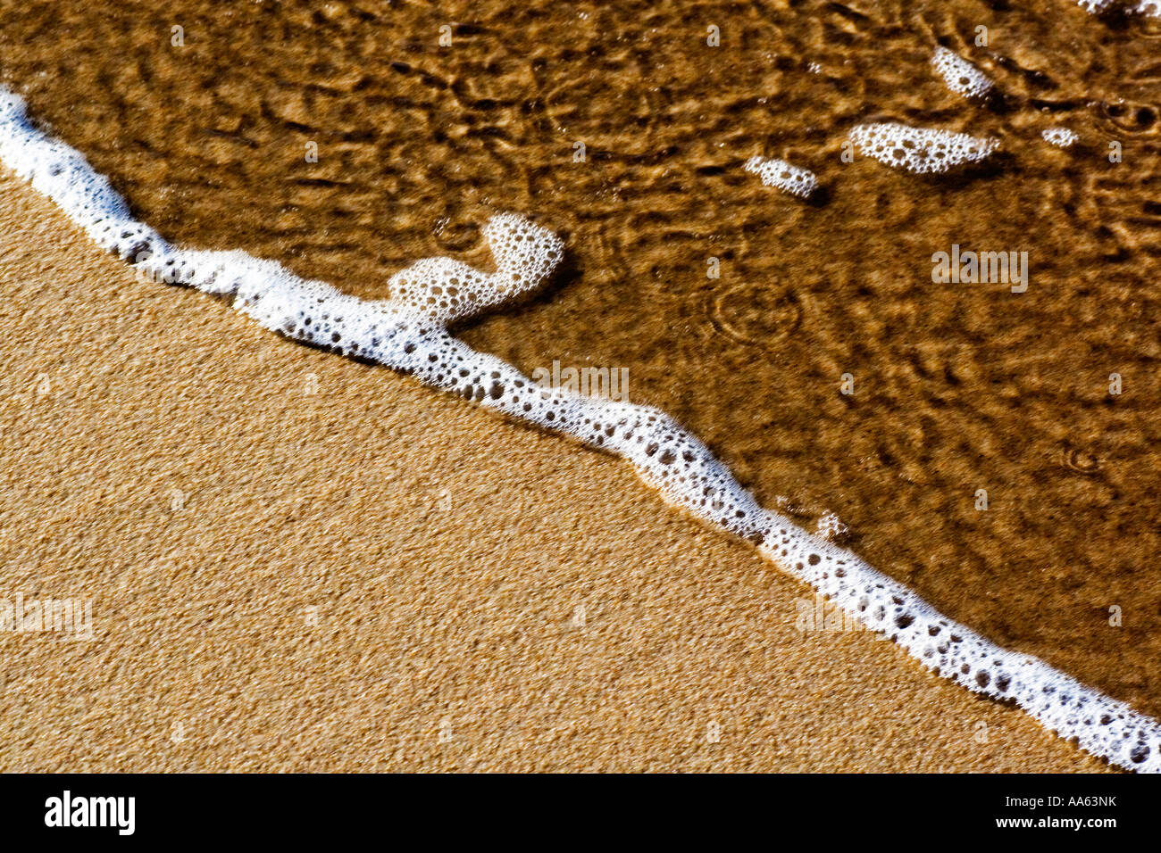 A close up of the Baltic Sea, Close-up of ocean surf and sand Stock Photo