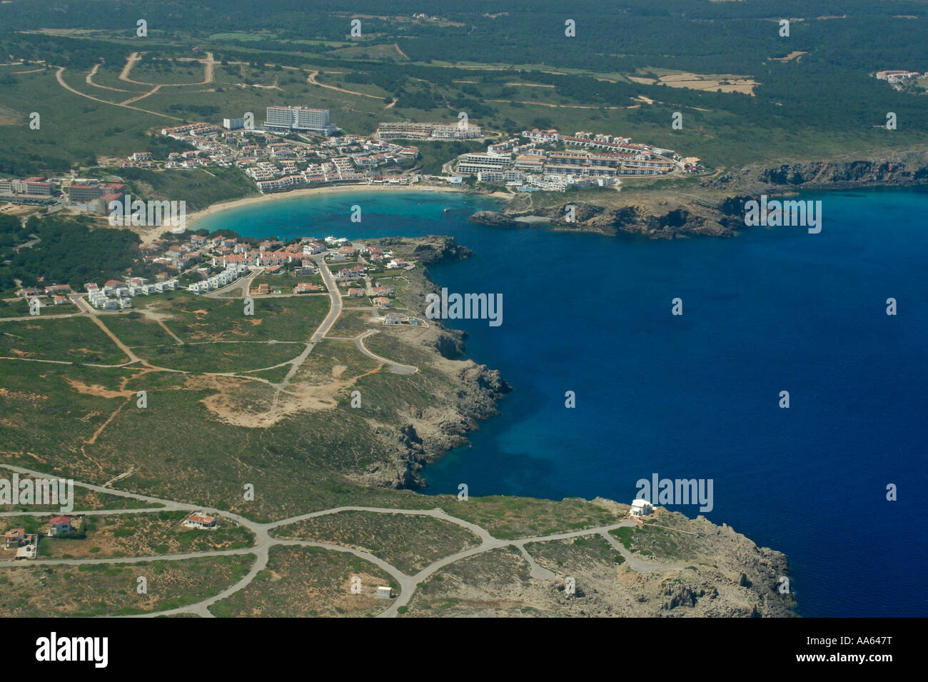 aerial view of Arenal d'en castell, Menorca, Spain Stock Photo - Alamy