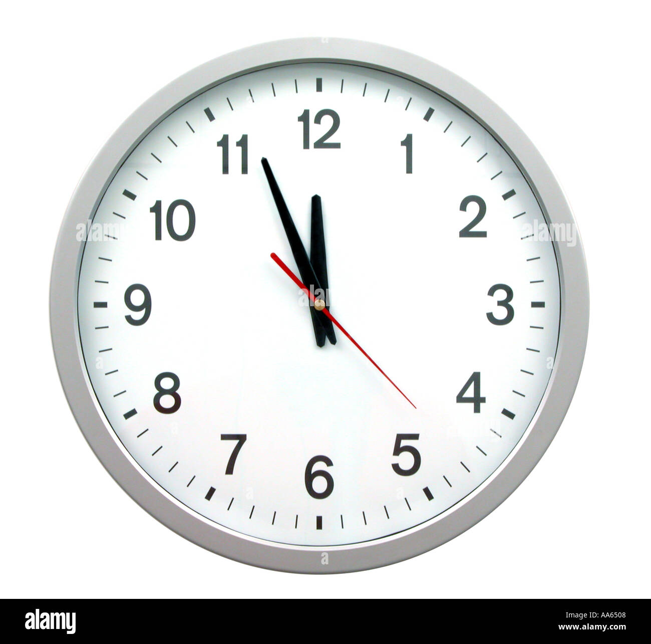 time clock on white background cutout Stock Photo