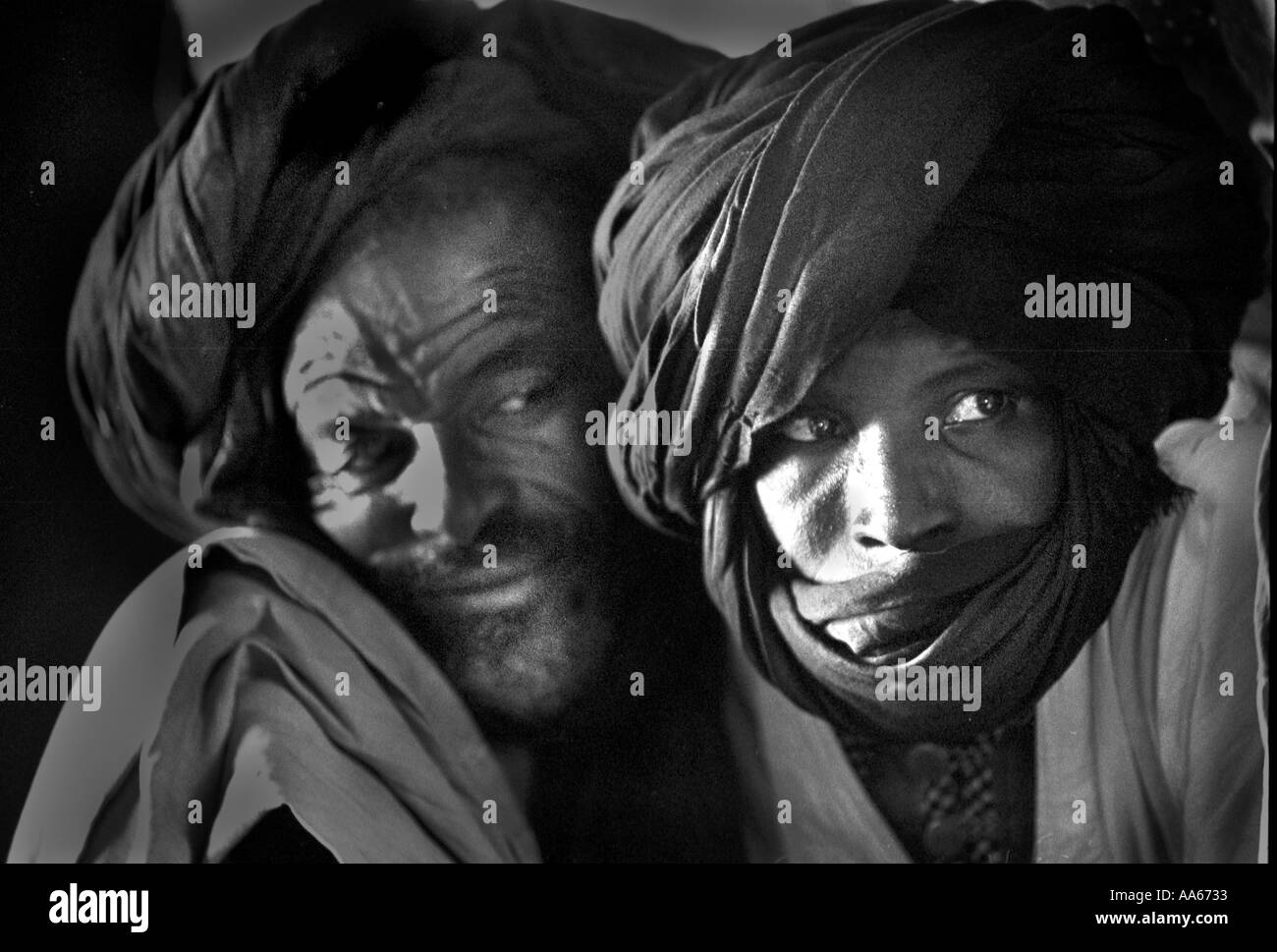 Islamic men in the village of Bounessa in the Affole region of Mauritania gather to drink tea Bounessa is a village of only 61 Stock Photo