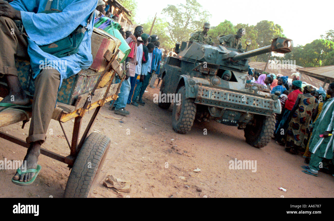 A Senegalese Army Tank Drives Through The Border Of Guinea Bissau And Senegal In The Casamance Region Of West Africa Rebels In Stock Photo Alamy