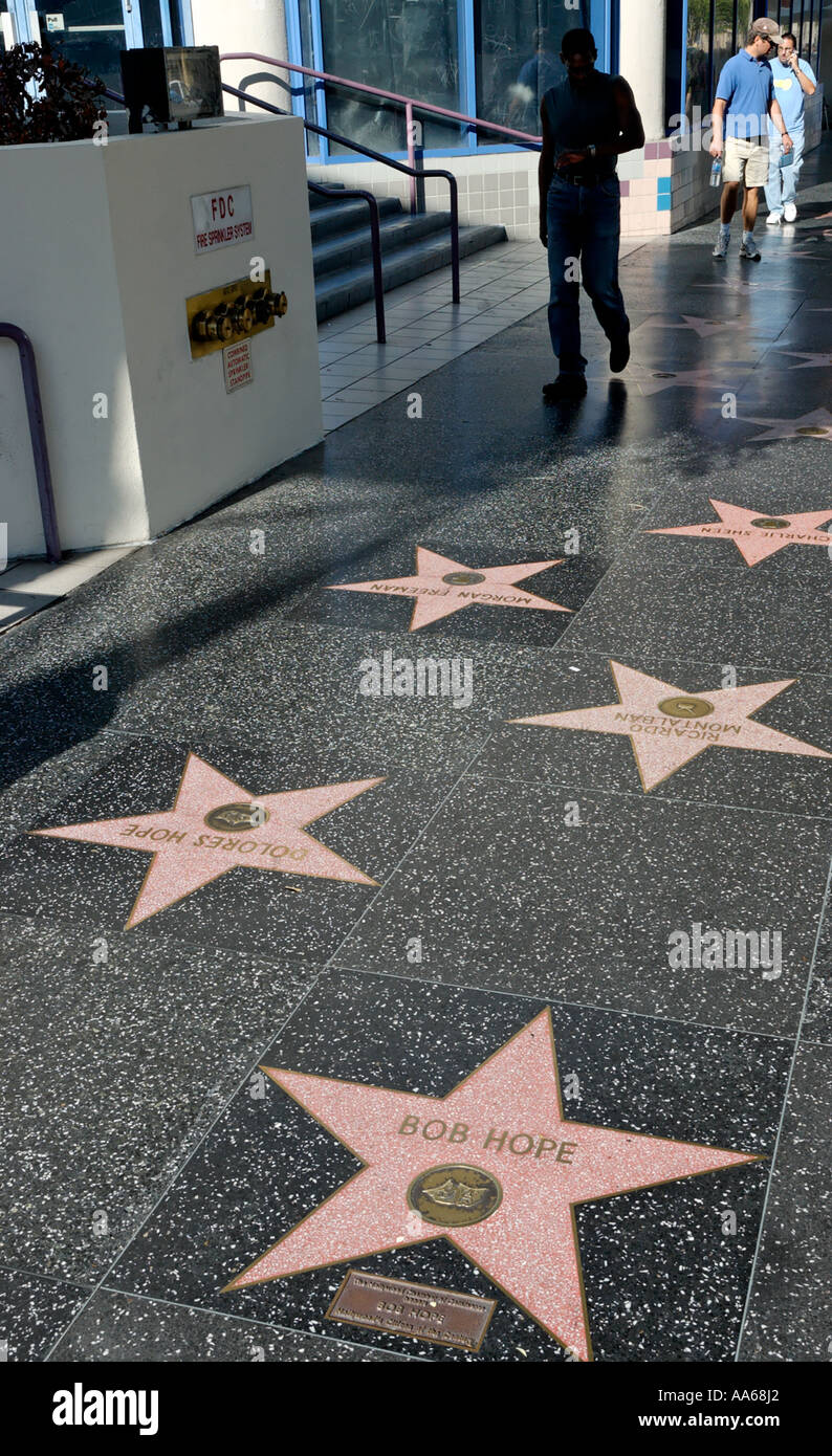 Stars on the Walk of Fame honor Bob Hope and others in Hollywood,  California, USA Stock Photo - Alamy