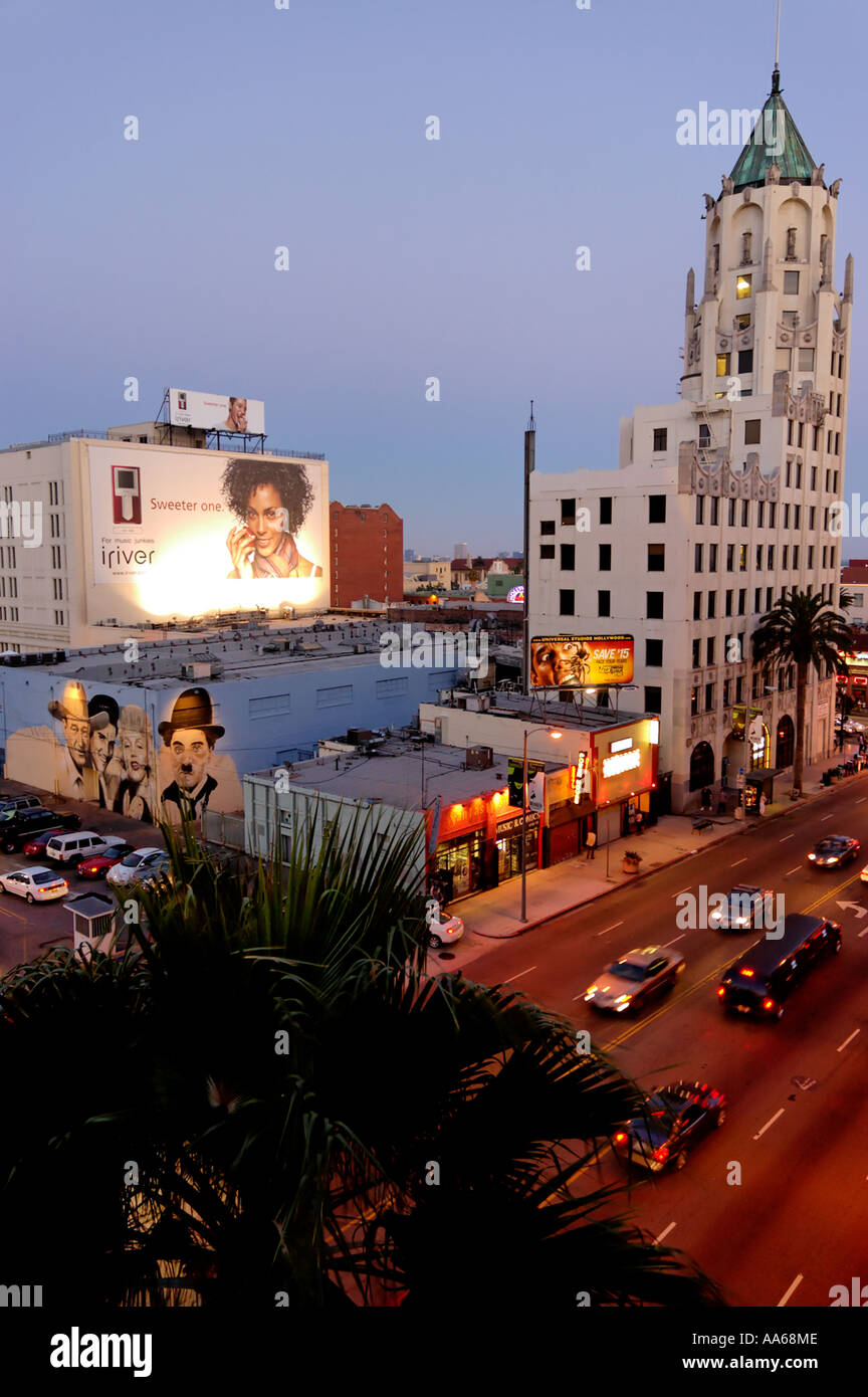View south over Highland Boulevard in Hollywood, California, USA Stock