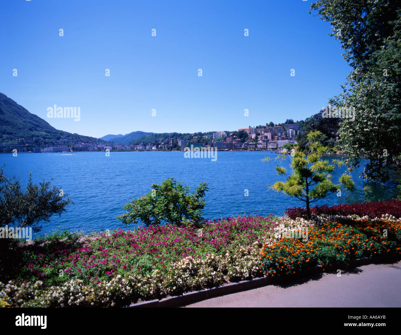 Lake Lugano in Switzerland Stock Photo Alamy