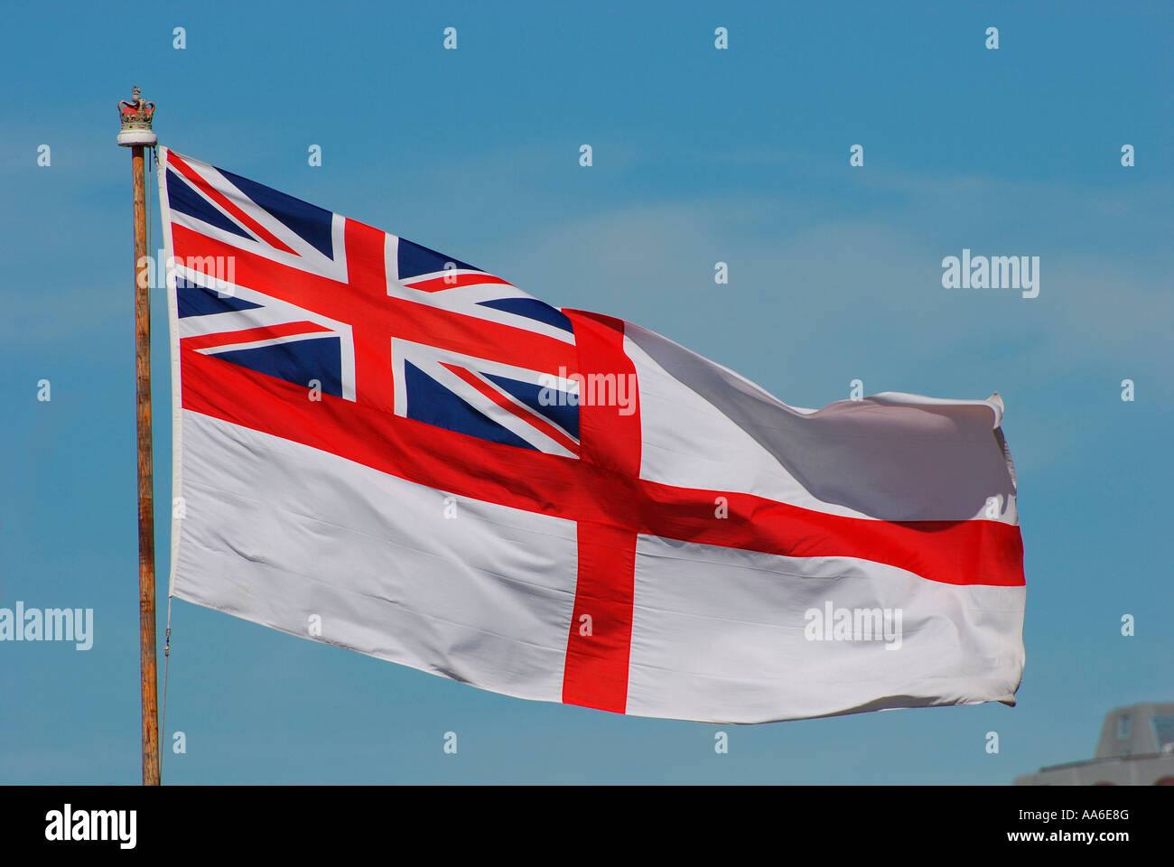White Ensign on HMS Belfast Stock Photo