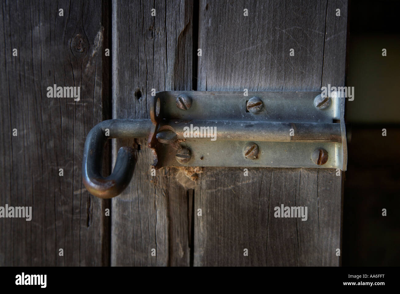 old door latch lock bolt Stock Photo Alamy