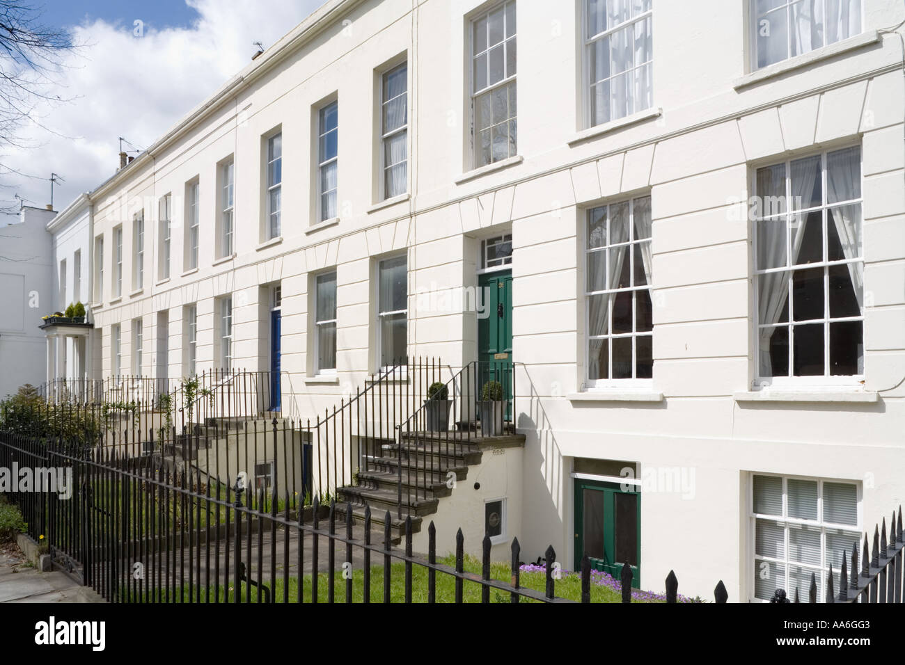 Regency architecture in Prestbury Road, Cheltenham Spa, Gloucestershire