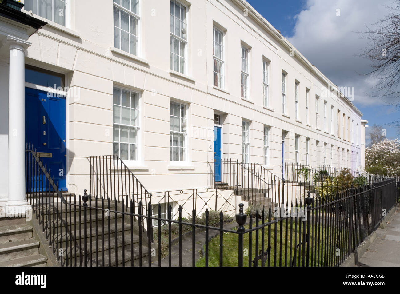 Regency architecture in Prestbury Road, Cheltenham Spa, Gloucestershire