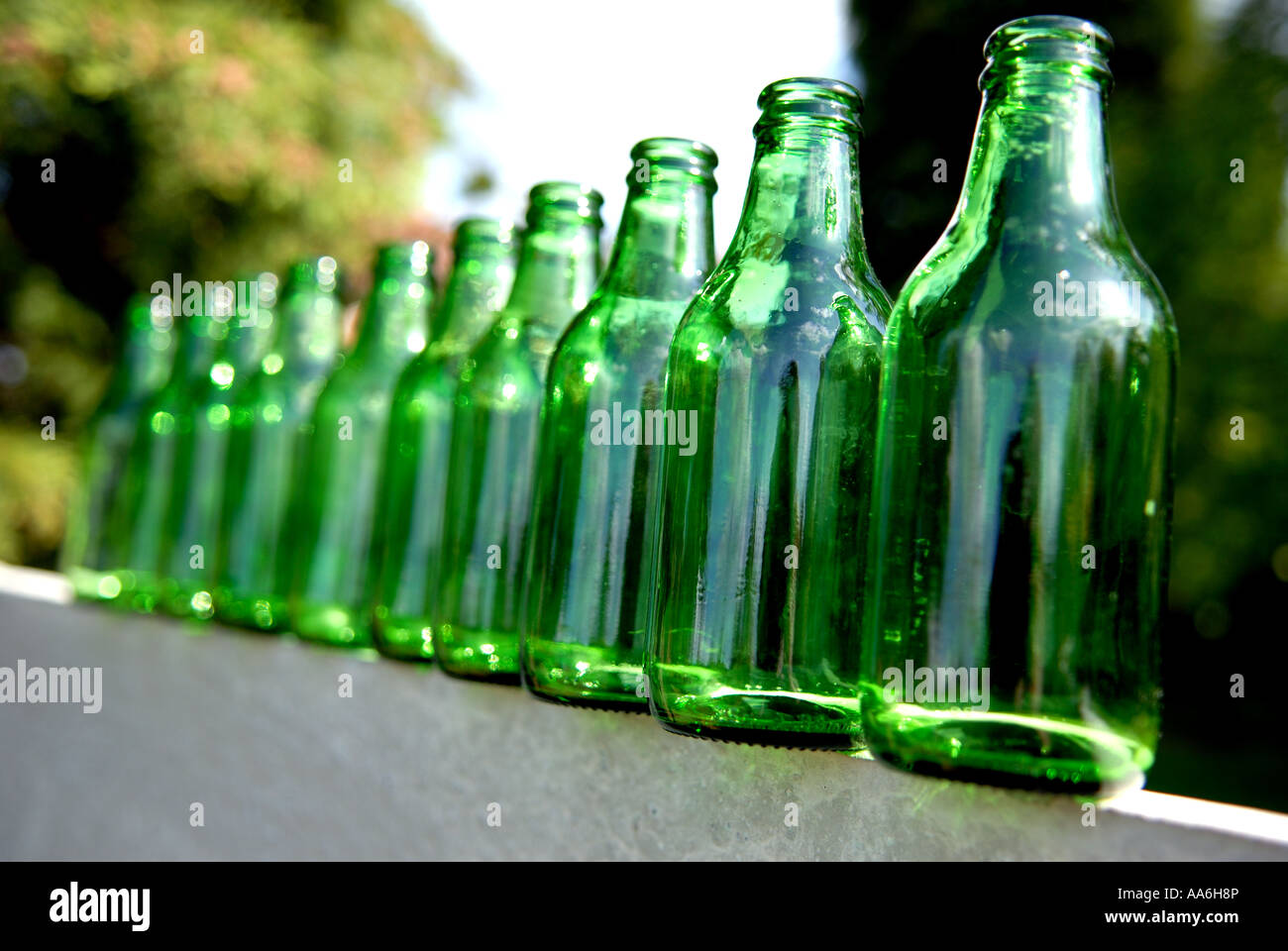 Ten Green bottles Stock Photo Alamy