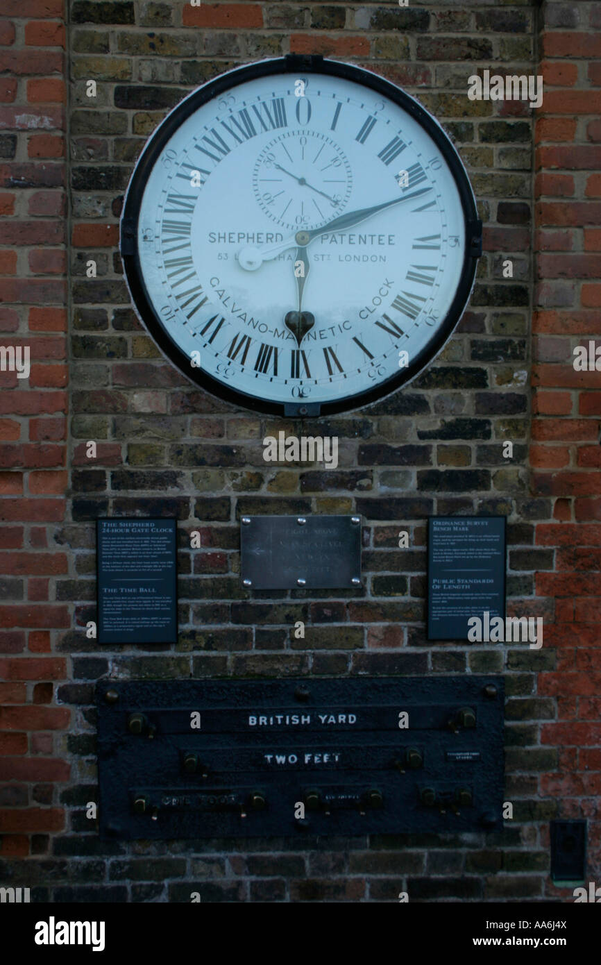 greenwich mean time GMT clock Royal Observatory Greenwich in london England. Stock Photo